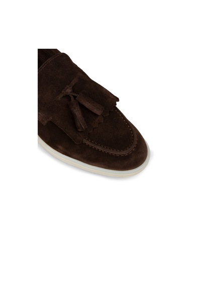Deery Erkek Hakiki Süet Kahverengi Püsküllü Loafer - 02030mkhvc01 Kahverengi