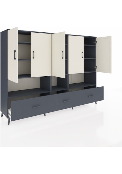 Hyperion Dolap 12 Raflı 3 Çekmeceli 5 Kapaklı 220x44x163 Antrasit Antrasit-aytaşı/antrasit Hyperion Dolap 12 Raflı 3 Çekmeceli 5 Kapaklı 220x44x163 Antrasit Antrasit-aytaşı/antrasit