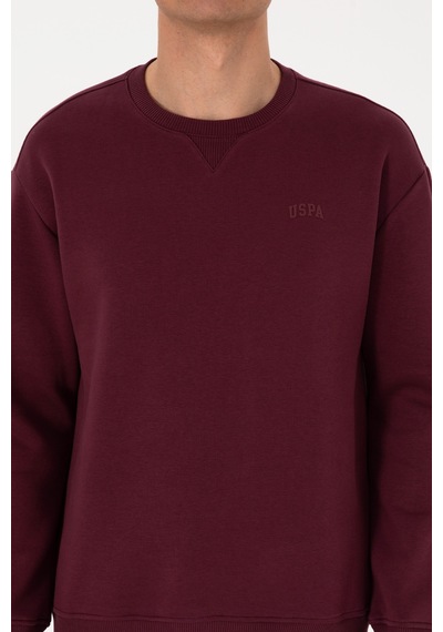 U.S. Polo Assn. Erkek Comfort Fit Bisiklet Yaka Şardonlu Bordo Basic Sweatshirt 50313757-VR177 U.S. Polo Assn. Erkek Comfort Fit Bisiklet Yaka Şardonlu Bordo Basic Sweatshirt 50313757-VR177