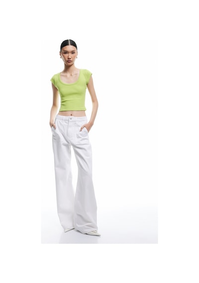 Koton Pamuklu Slim Fit Kısa Kollu Bisiklet Yaka Tişört Yeşil 5sak50240ek Yeşil