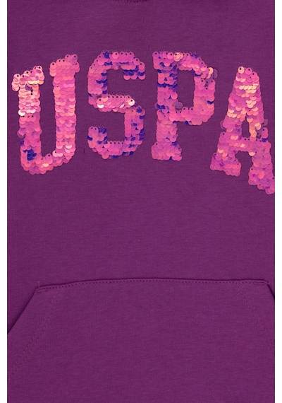 U.S. Polo Assn. Kız Çocuk Menekşe Kapüşonlu Basic Sweatshirt 50292512-VR037