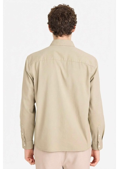 Defacto Regular Fit Gabardin Gömlek F1261ax26spkh404 Haki-kh404