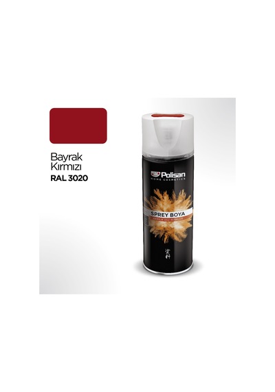 Polisan Sprey Boya 400 Ml.-Bayrak Kırmızı Ral 3020