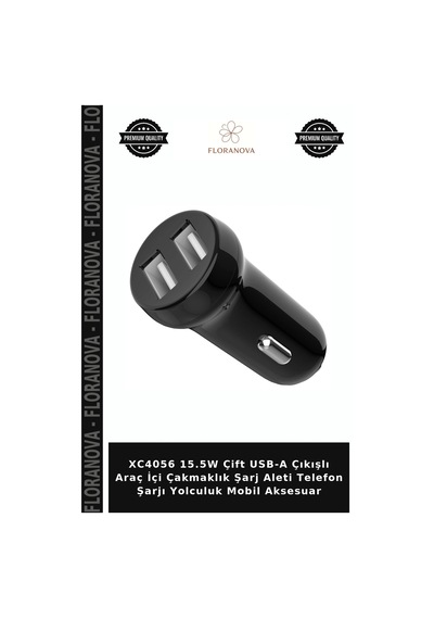 Xc4056 15.5w Çift Usb-a Çıkışlı Araç İçi Çakmaklık Şarj Aleti Telefon Şarjı Yolculuk Mobil Aksesuar
