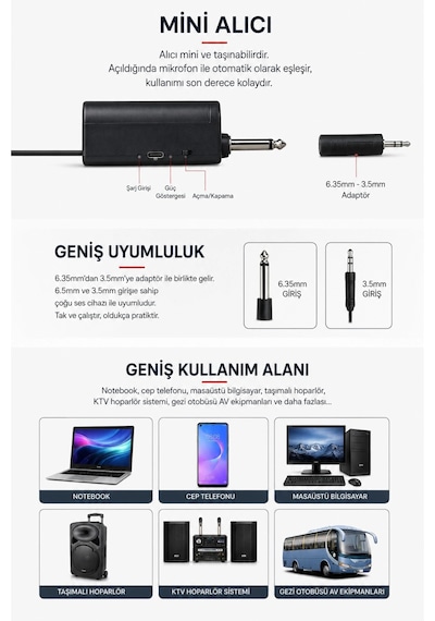 Jrl Wn-19 İkili Kablosuz Mikrofon Seti El Tipi Çiftli Mikrofon, Karaoke, Konferans Ve Sahne