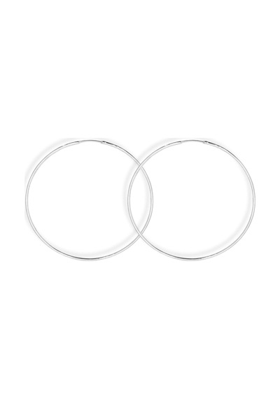Oya Silver İnce Gümüş Halka Küpe 1.5mm-6.5x6.5cm