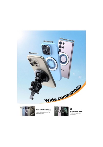 Joyroom Zs406 Havalandırma Manyetik Magsafe Uyumlu Araba İçin Telefon Tutucu Çok Renkli