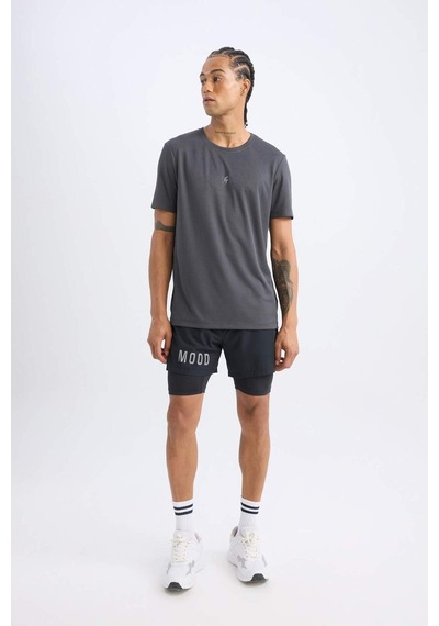 DeFactoFit Slim Fit Dar Kesim Fermuarlı Telefon Cepli Sporcu Taytlı Şort Z2147AZ25SPBK81