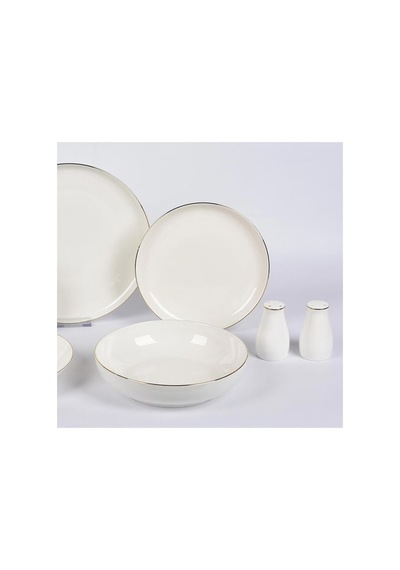 New Bone Porselen Yuvarlak 30 Parça Yemek Takımı Mtfk0118 Beyaz
