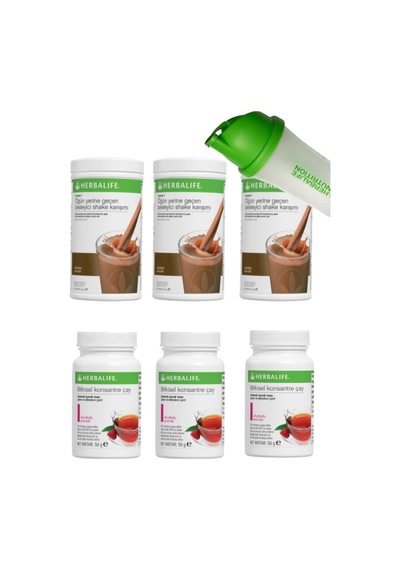 Shake 3 Adet Çikolata + Çay 3 Adet Ahududu + Shaker Hediye