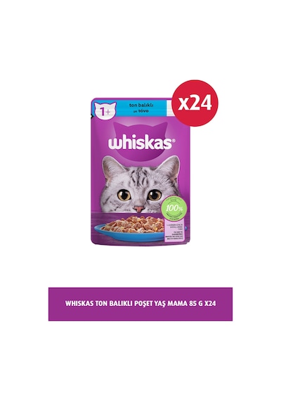 Whiskas Pouch Ton Balıklı Yetişkin Kedi Mama 24 x 85 G