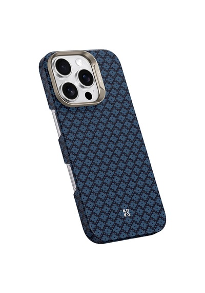 Apple Uyumlu iPhone 16 Pro Max Kılıf M-safe Özellikli Benks Armorair Armorgrid Serisi Kevlar Kapak Mavi Mavi