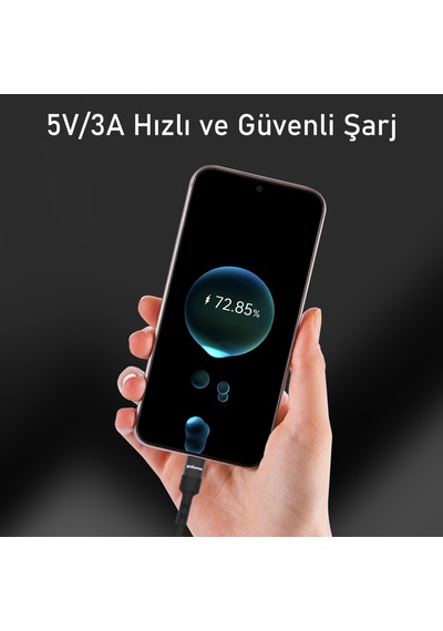 Yediseven K-105 Usb A To Type C Halat Örgü Hızlı Şarj Kablosu 1 M