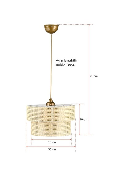 Rattan Otantik Koyu Hasır Kaplama Pasta Sarkıt Yatak Odası Avize Salon Avize Yemek Odası Hasır