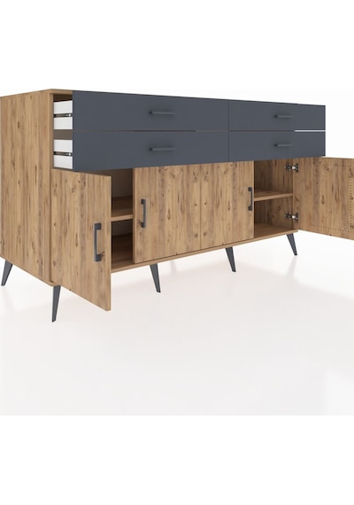 Kronos Konsol 2 Raflı 4 Çekmeceli 8 Kapaklı 176x59x99 Çam-çam/ant Çam-çam/antrasit Kronos Konsol 2 Raflı 4 Çekmeceli 8 Kapaklı 176x59x99 Çam-çam/ant Çam-çam/antrasit