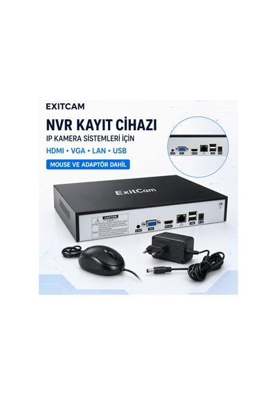 Exitcam 2 Kameralı 5mp Ip Poe Güvenlik Kamera Seti 320gb Hdd Takılı, Gece Renkli, 100 Metre Kablol