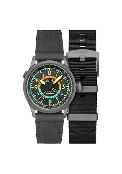 Avı-8 Flyboy Wingman Worldtimer Gmt Av-4120-04 Otomatik Erkek Kol Saati Gri