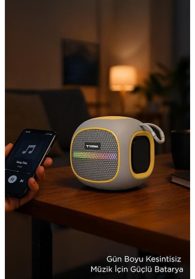 Premium Bluetooth Hoparlör D90 Gri 5w Ofis Kamp Hediyelik