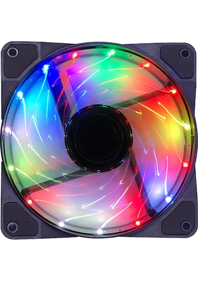 12Cm Kasa Fanı 3D 15 Led Rgb Soğutucu Fan Sessiz Renkli Işıklı