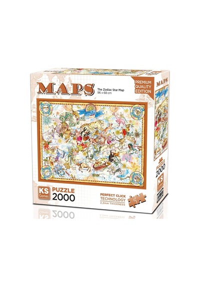 Ks Games 2000 Parça Zodyak Yıldız Haritası The Zodiac Star Map Puzzle - 22538