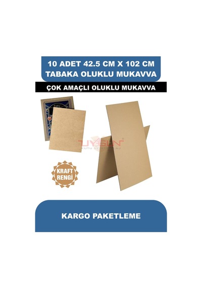 10 Adet 42.5cm X 102cm Baskısız Tabaka Oluklu Mukavva, Çocuk Etkinlik Kartonu, Maket Kartonu, Kargo Kartonu