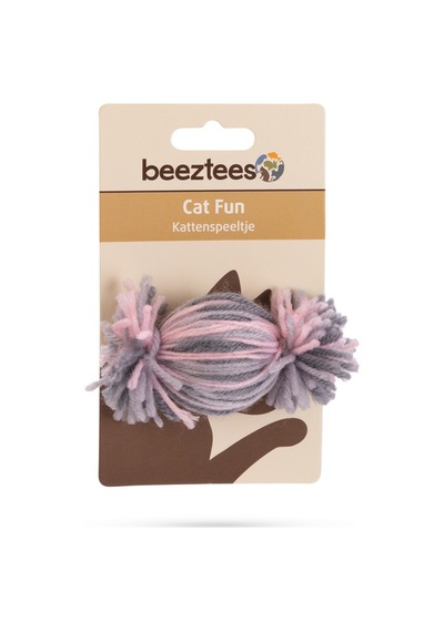 Hnrlıshp Beeztees Kedi Oyuncağı, Top, Yün, Pembe Ve Gri, 10x5x5cm