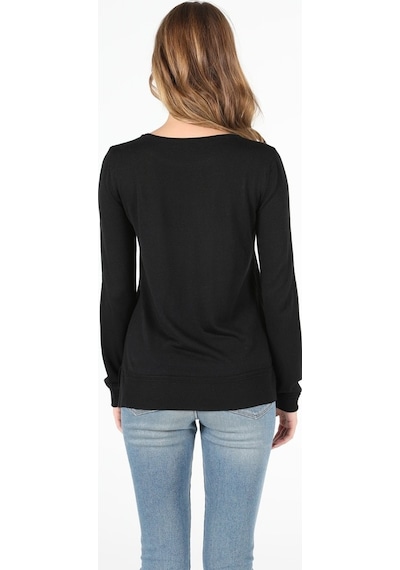 Colin's  Regular Fit Bisiklet Yaka Kadın Siyah Kazak CL1046444_Q1.V1_BLK