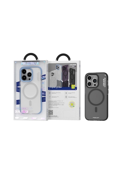 Apple Uyumlu iPhone Blueo 15 Pro Max Siyah Dual Color Skin Friendly Kılıf