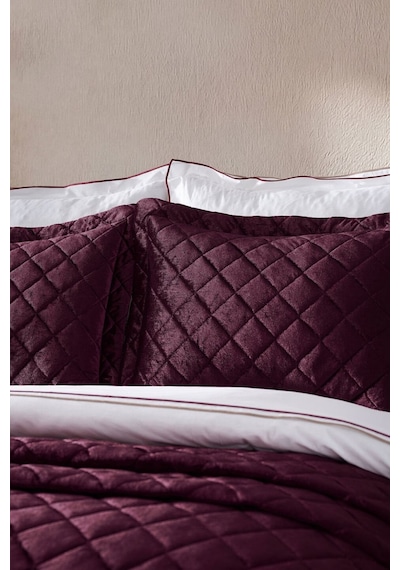 Doqu Home Luxury Imperial Çift Kişilik Kabartma Dokulu Yatak Örtüsü - Mürdüm Mor