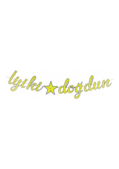 Flama Kaligrafi Yazı İyiki Doğdun Futbol Pk:1 Sarı Lacivert +3