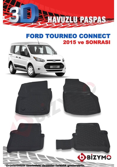 Ford Tourneo Connect 2015 Ve Sonrası 3D Paspas Takımı Bizymo