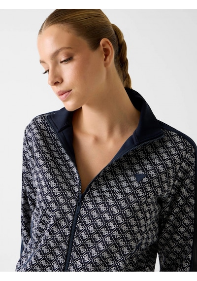 Guess Maya 4g Tam Fermuarlı Kadın Lacivert Sweatshirt V6rq08k2042-fjbb Lacivert