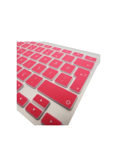 Klavye Kılıfı Magic Keyboard-1 A1314 A1242 İle Uyumlu Türkçe Q Baskı Silikon Kılıf Açık Pembe