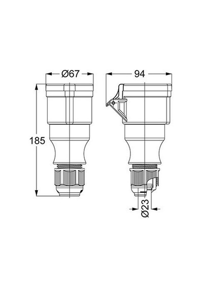 Mete Enerji 4x32a. Ip44 Uzatma Prizi Vidalı Bağlantı T3142v