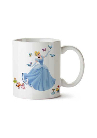 Cinderella Kelebekler İki Tarafı Baskılı Kupa Bardak Çok Renkli