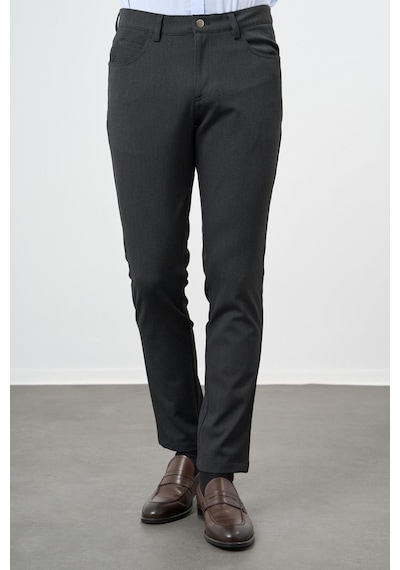 İmza Koyu Antrasit Düz Gabardin Esnek 5 Cep Slim Fit Casual Pantolon 1003245161 Koyu Antrasit