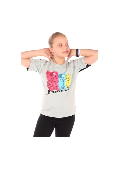 Toontoy Kids Toontoy Kız Çocuk Penucid Bear Baskılı Tişört Yeşil