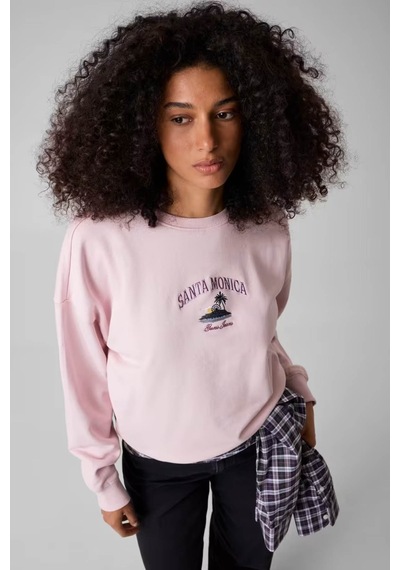 Guess Baskılı Pembe Kadın Sweatshirt W6yq09k3868