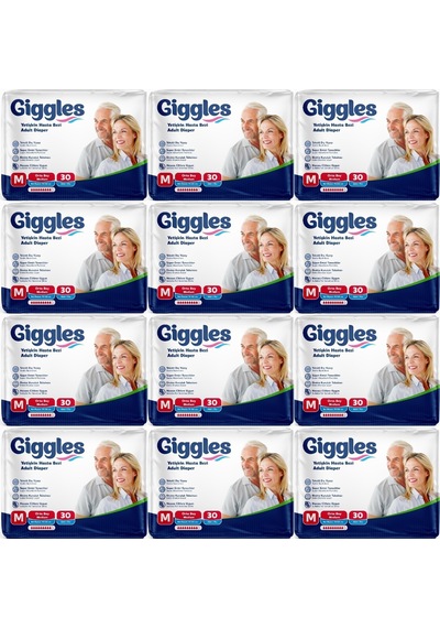 Giggles Hasta Bezi Yetişkin Bel Bantlı Tekstil Yüzey M 360 Adet M