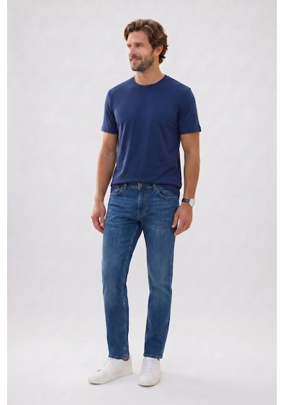 Tudors Erkek Regular Fit Klasik Kesim Ekstra Soft Modal Kumaş Bisiklet Yaka Kısa Kollu Lacivert Tişört-50819
