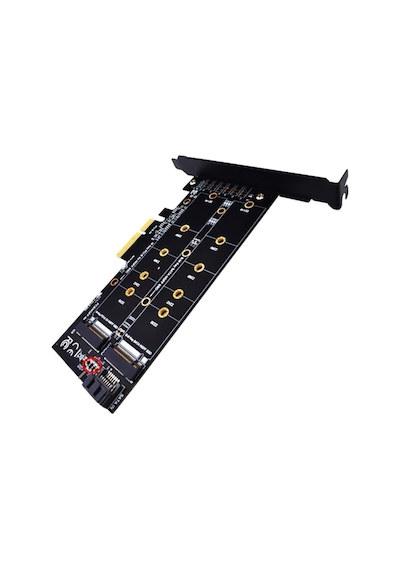 M.2 Nvme Ssd To Pci-E X4 Sata 4898P Çevirici Adaptör Dönüştürücü