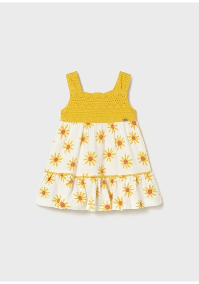 Mayoral Kız Bebek Papatyalı Elbise Sarı