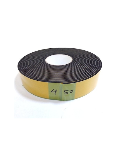 Kapı Pencere Bandı Yapışkan Kapı Pencere Süngeri Epdm-4Mmx50Mm-Siyah-10 Metre