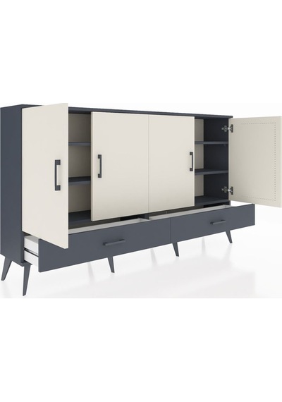 Arges Konsol 6 Raflı 2 Çekmeceli 4 Kapaklı 176x30x99 Antrasit-ayt Antrasit-aytaşı/antrasit Arges Konsol 6 Raflı 2 Çekmeceli 4 Kapaklı 176x30x99 Antrasit-ayt Antrasit-aytaşı/antrasit