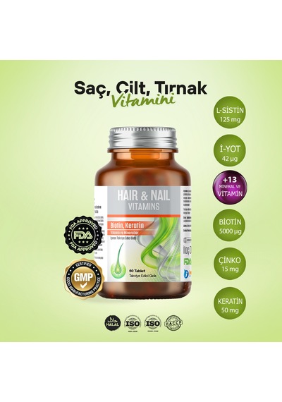 Inmax Hair & Nail Takviye Edici Gıda 60 Tablet