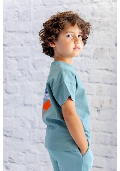 Zeyland Erkek Çocuk Baskılı T-shirt - Mint Mint