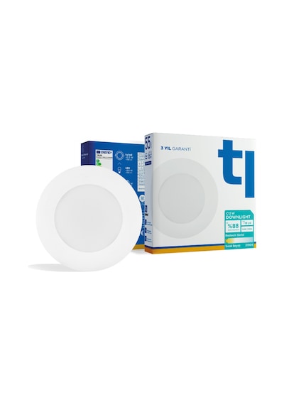 Redeem C12W Downlight, Titreşimsiz, Göz Konforu, 706 Lümen, Sıcak Beyaz, 2700 Kelvin Beyaz