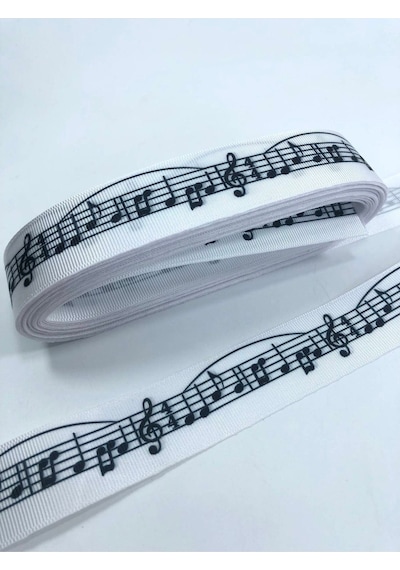 FdayAksesuar Saç Tokası Sol Anahtarı Desenli Grogren Kurdele 1 Metre En 2,5 Cm FRDY25052