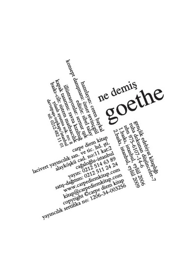 Ne Demiş Goethe - Ceren Baykal - Carpe Diem Kitap