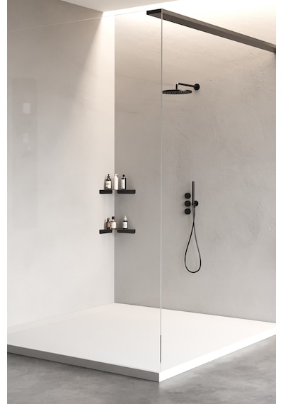 Zift Unique Paslanmaz Çelik Mat Siyah Banyo Köşeliği - Yapıştırılabilir Mat - Siyah